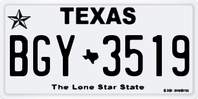TX license plate BGY3519