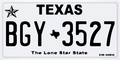 TX license plate BGY3527