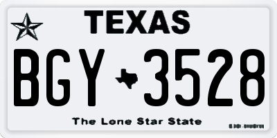 TX license plate BGY3528