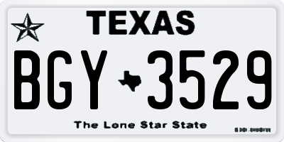 TX license plate BGY3529