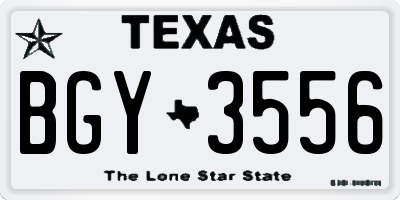 TX license plate BGY3556