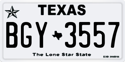 TX license plate BGY3557
