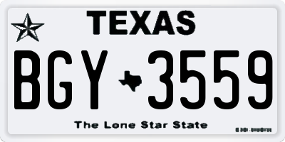 TX license plate BGY3559