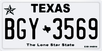 TX license plate BGY3569
