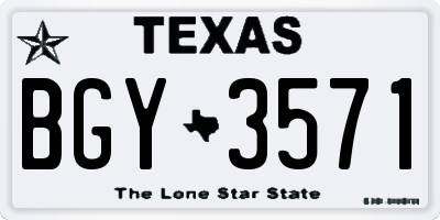 TX license plate BGY3571