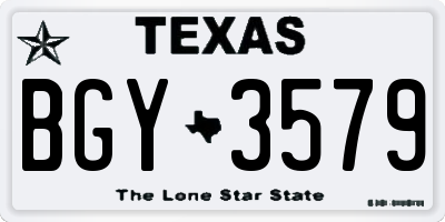 TX license plate BGY3579