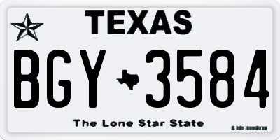 TX license plate BGY3584