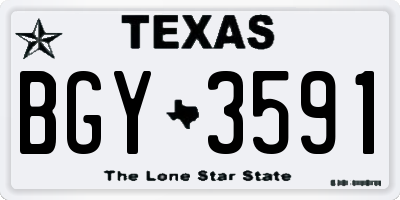 TX license plate BGY3591
