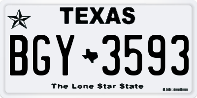 TX license plate BGY3593