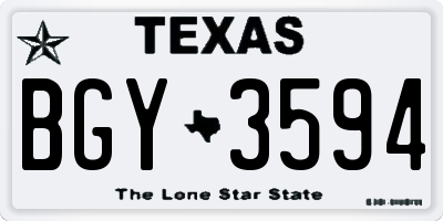 TX license plate BGY3594