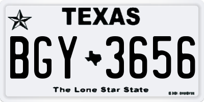 TX license plate BGY3656