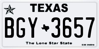 TX license plate BGY3657