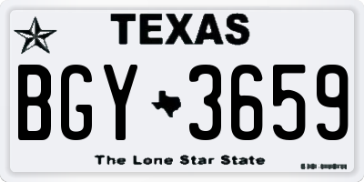 TX license plate BGY3659