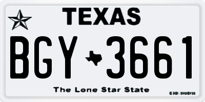 TX license plate BGY3661