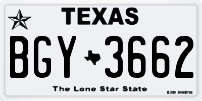 TX license plate BGY3662