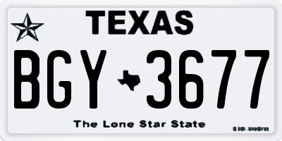 TX license plate BGY3677