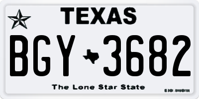 TX license plate BGY3682