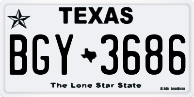 TX license plate BGY3686