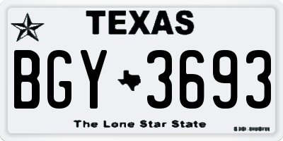 TX license plate BGY3693