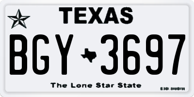 TX license plate BGY3697