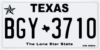 TX license plate BGY3710