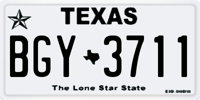 TX license plate BGY3711