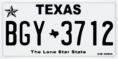 TX license plate BGY3712