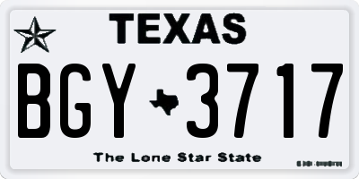TX license plate BGY3717