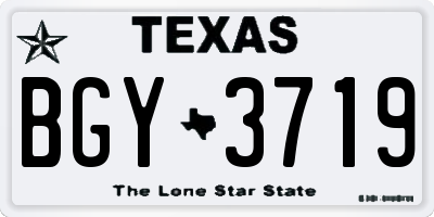 TX license plate BGY3719
