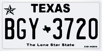 TX license plate BGY3720