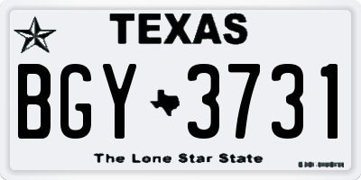 TX license plate BGY3731