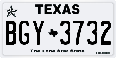 TX license plate BGY3732