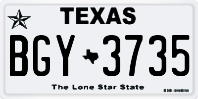 TX license plate BGY3735