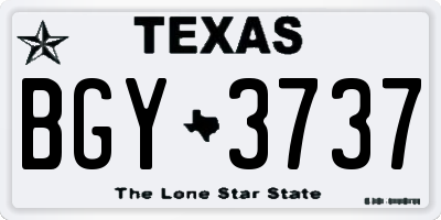 TX license plate BGY3737