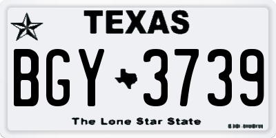 TX license plate BGY3739