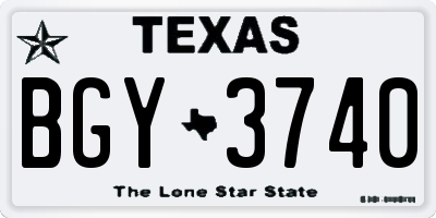 TX license plate BGY3740
