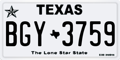 TX license plate BGY3759