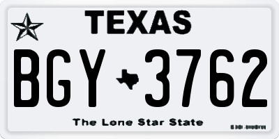 TX license plate BGY3762