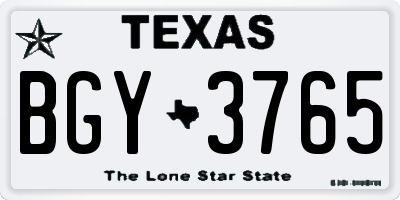 TX license plate BGY3765