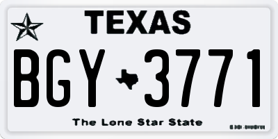 TX license plate BGY3771