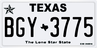 TX license plate BGY3775