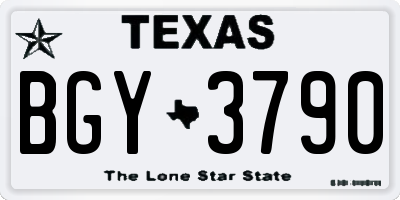 TX license plate BGY3790