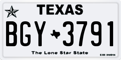 TX license plate BGY3791