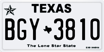 TX license plate BGY3810