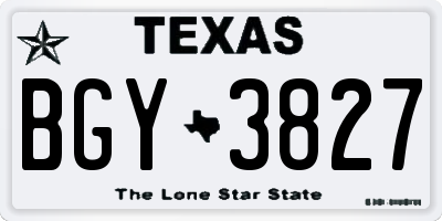 TX license plate BGY3827