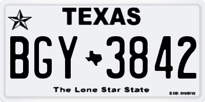 TX license plate BGY3842