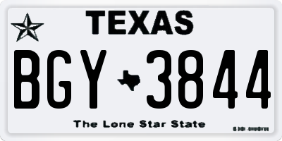 TX license plate BGY3844