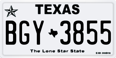 TX license plate BGY3855