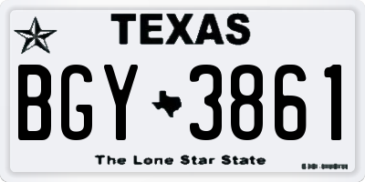 TX license plate BGY3861