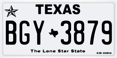 TX license plate BGY3879